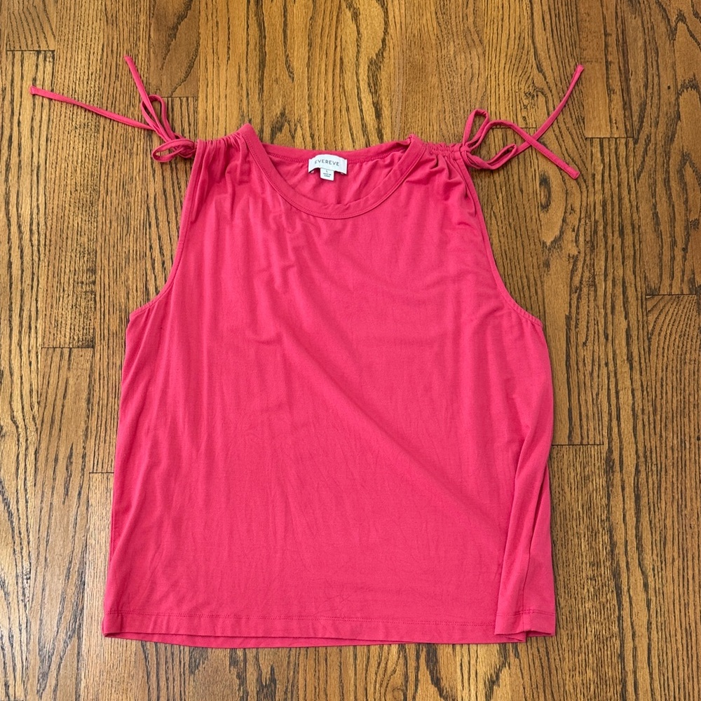 Evereve Bright Pink Tank Top with Tie Straps